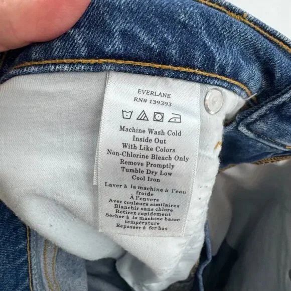 Everlane Original Cheeky Straight Leg Jeans Organic Denim Cropped Size 31S - Picture 7 of 9